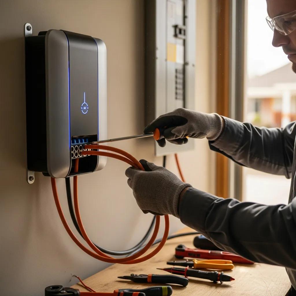 Electrician Installing A Residential Ev Charger In Brisbane — Safe, Code-Compliant Work
